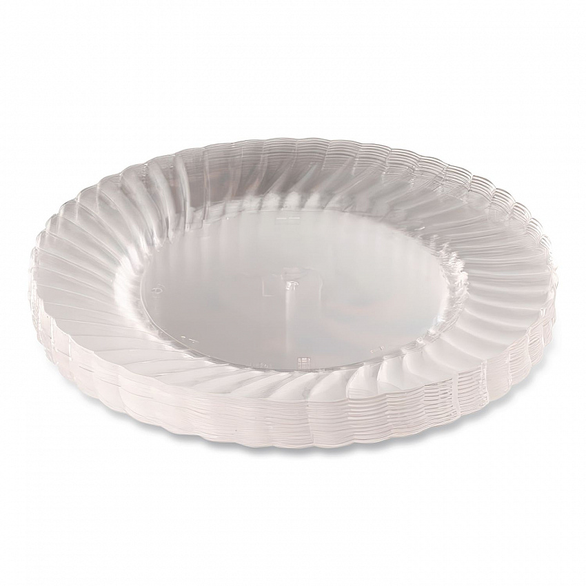 Classicware Plastic Dinnerware Plates, 10.25" dia, Clear, 12/Pack (RSCW101212PK)