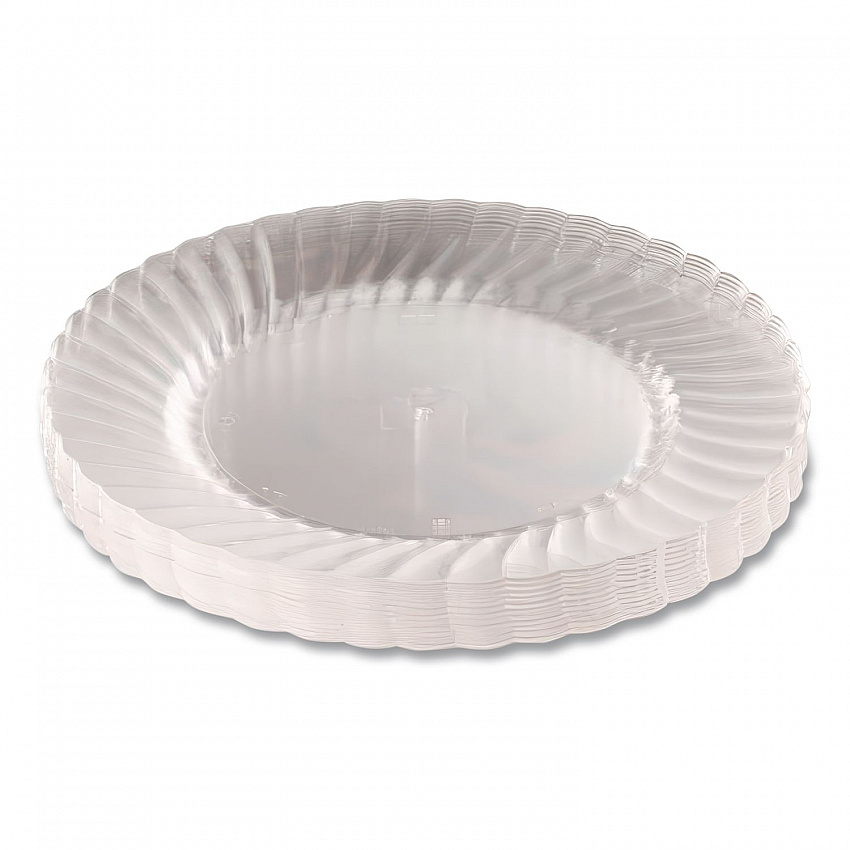 Classicware Plastic Plates, 6" dia, Clear, 12/Pack, 15 Packs/Carton (RSCW61512)