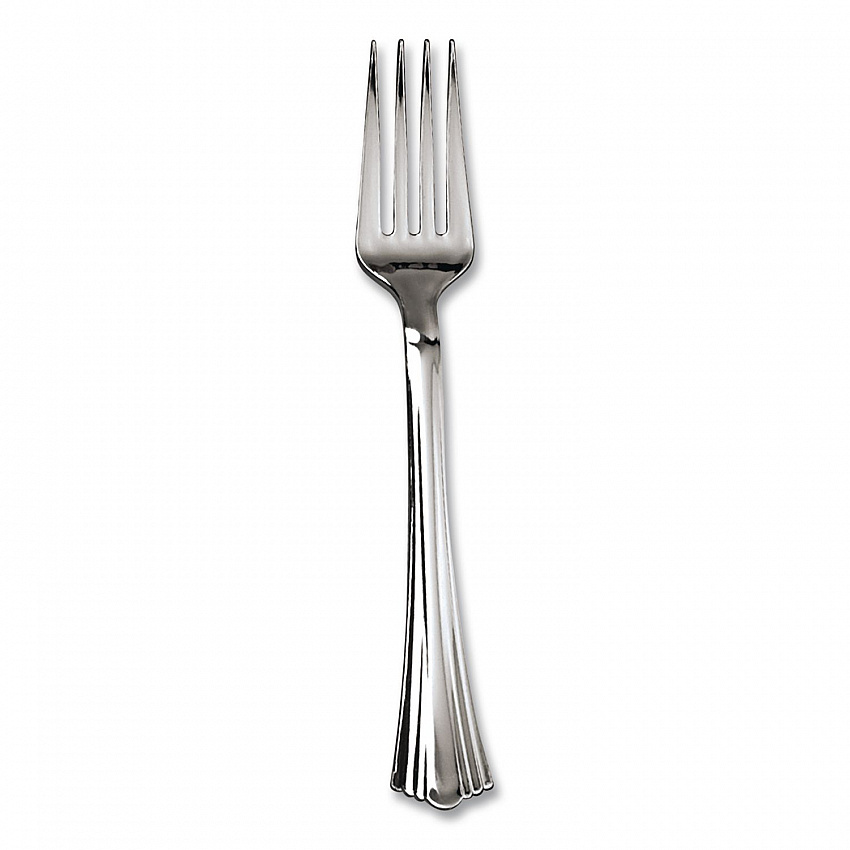 Reflections Heavyweight Plastic Utensils, Fork, Silver, 40/Pack (REF320FKPK)