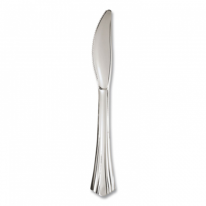 Reflections Heavyweight Plastic Utensils, Knife, Silver, 40/Pack (REF320KNPK)