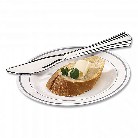 Heavyweight Plastic Knives, Reflections Design, Silver, 600/Carton (630155)