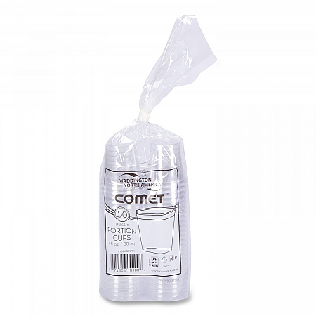 Comet Plastic Portion/Shot Glass, 1 oz, Clear, 50/Pack, 50 Packs/Carton (P10)