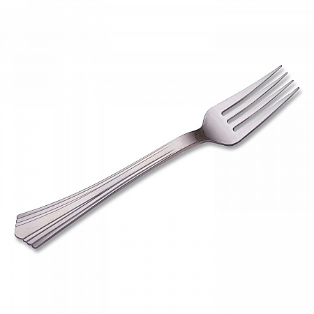 Heavyweight Plastic Forks, Reflections Design, Silver, 600/Carton (610155)