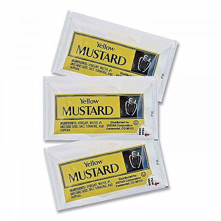 Condiment Packets, Mustard, 0.16 oz Packet, 200/Carton (80006)