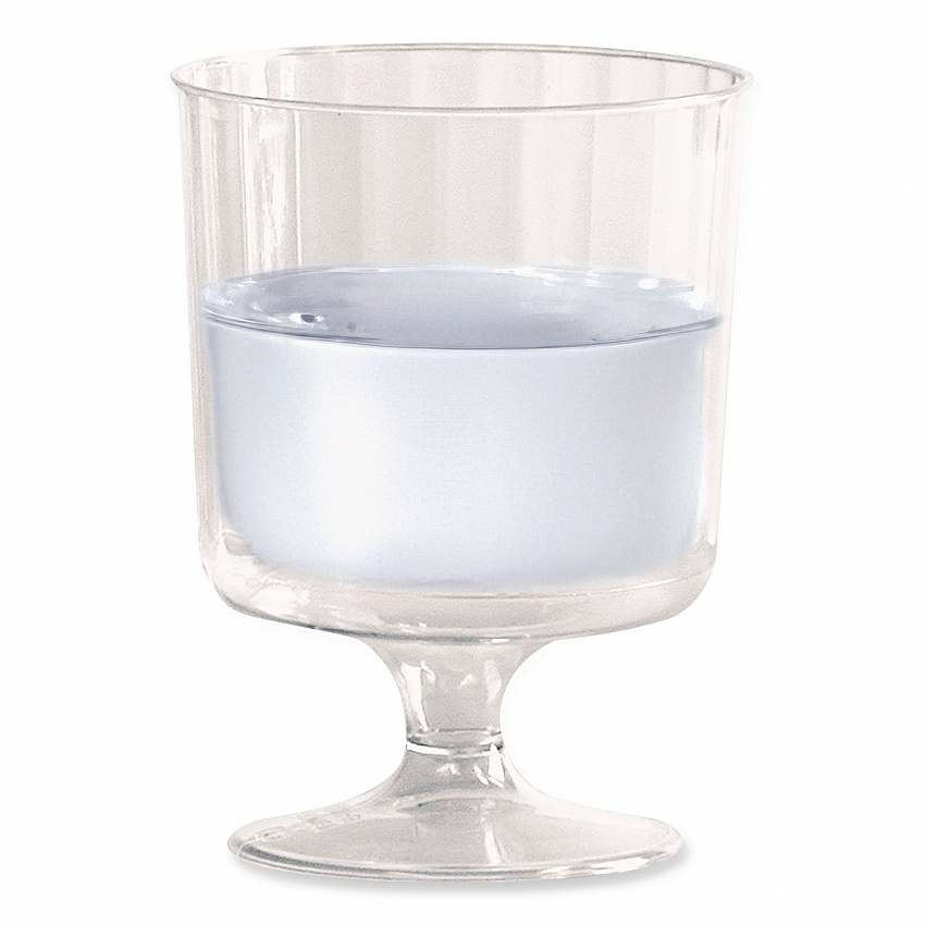 Classic Crystal Plastic Wine Glasses on Pedestals, 5 oz, Clear, 10/Pack, 24 Packs/Carton (CCW5240)