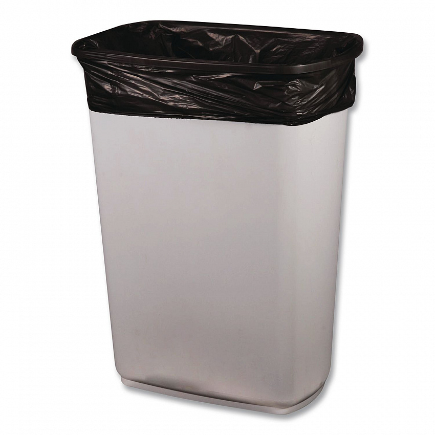 Reprocessed Resin Can Liners, 60 gal, 1.5 mil, 38" x 58", Black, Flat Pack, 100/Carton (X7658AK)