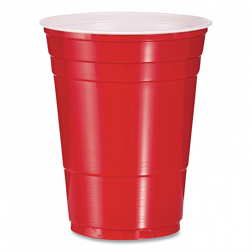 SOLO Party Plastic Cold Drink Cups, 16 oz, Red, 50/Bag, 20 Bags/Carton (P16R)