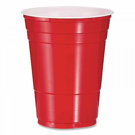 SOLO Party Plastic Cold Drink Cups, 16 oz, Red, 24/Pack, 25 Packs/Carton (Y16250001)