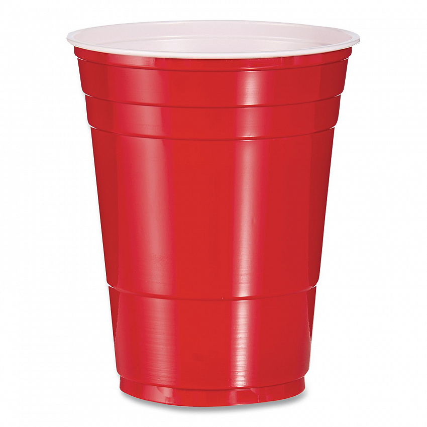 SOLO Party Plastic Cold Drink Cups, 16 oz, Red, 24/Pack, 25 Packs/Carton (Y16250001)