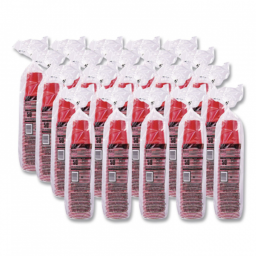 SOLO Party Plastic Cold Drink Cups, 16 oz, Red, 50/Bag, 20 Bags/Carton (P16R)