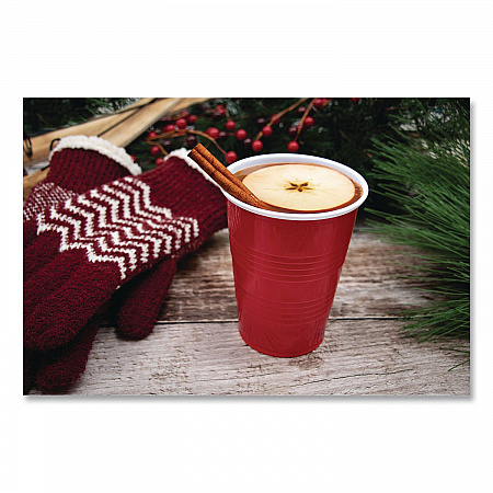 SOLO Party Plastic Cold Drink Cups, 16 oz, Red, 50/Bag, 20 Bags/Carton (P16R)