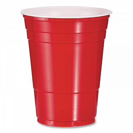 SOLO Party Plastic Cold Drink Cups, 16 oz, Red, 50/Pack (P16RPK)