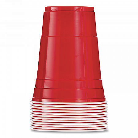 SOLO Party Plastic Cold Drink Cups, 16 oz, Red, 50/Pack (P16RPK)