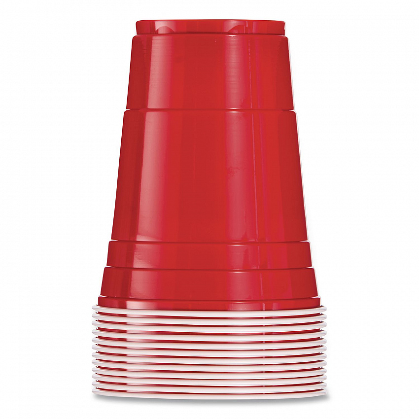 SOLO Party Plastic Cold Drink Cups, 16 oz, Red, 50/Pack (P16RPK)