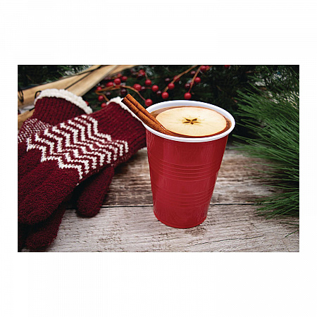 SOLO Party Plastic Cold Drink Cups, 16 oz, Red, 50/Pack (P16RPK)