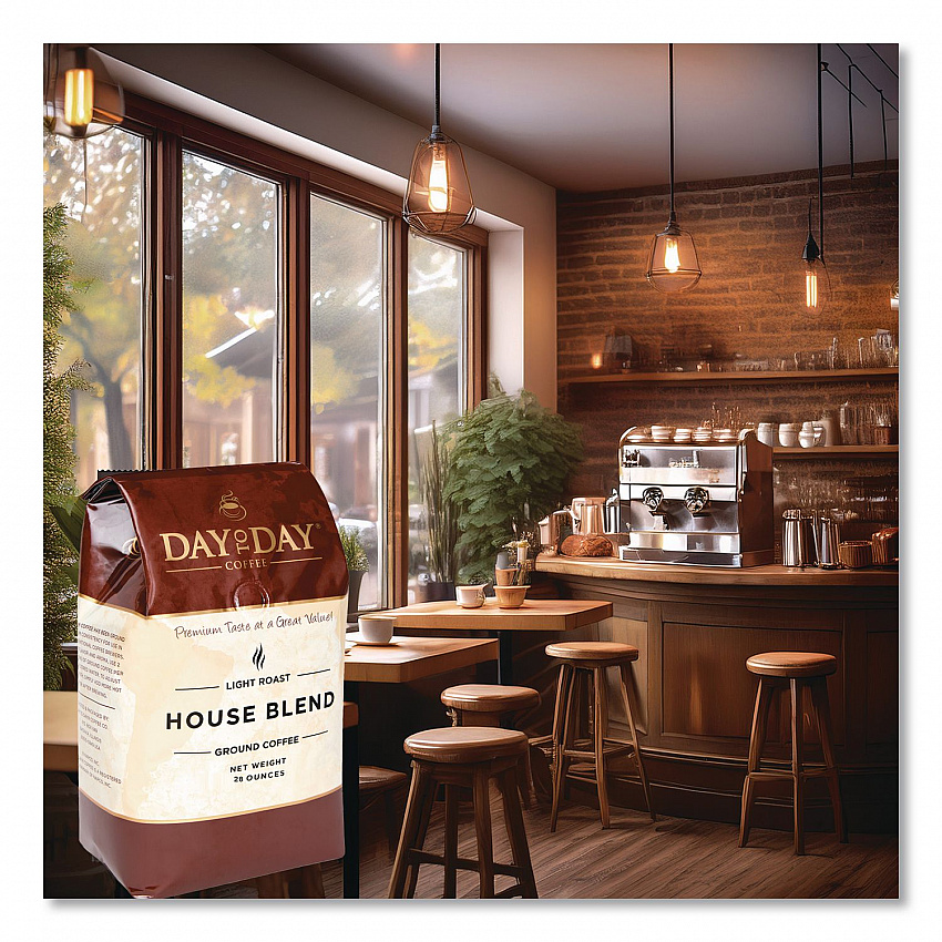 100% Pure Coffee, House Blend, Ground, 28 oz Bag, 3/Pack (33750)