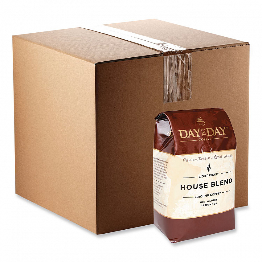 100% Pure Coffee, House Blend, Ground, 28 oz Bag, 3/Pack (33750)