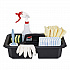 Cleaning Caddy, Compatible with Full Size and Compact Housekeeping Carts, Plastic, Black, 6/Carton (2202586)