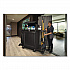 Housekeeping Cart with Hood and Doors, Plastic, 4 Shelves,1 Bin, 24.4 x 62.4 x 56.9, Black (2202587)