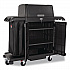 Housekeeping Cart with Hood and Doors, Plastic, 4 Shelves,1 Bin, 24.4 x 62.4 x 56.9, Black (2202587)