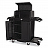 Housekeeping Cart with Hood and Doors, Plastic, 4 Shelves,1 Bin, 24.4 x 62.4 x 56.9, Black (2202587)