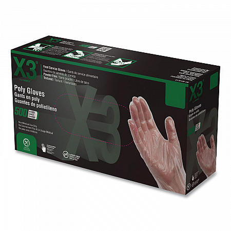 Poly Food Safe Industrial Gloves, Powder-Free, Medium, Clear, 500/Box (PGLOVEM500)
