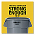 Vented Round Brute Container, 10 gal, Plastic, Gray (2610GRA)