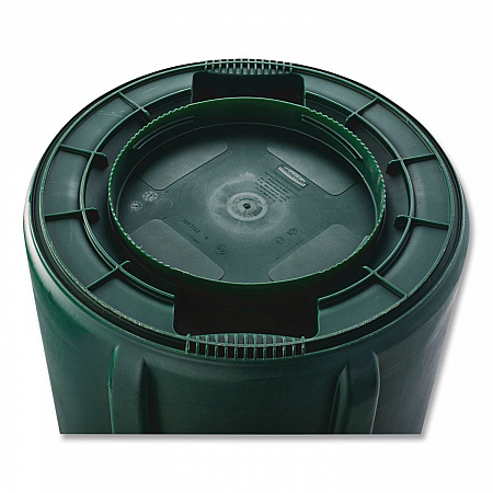 Vented Round Brute Container, 10 gal, Plastic, Dark Green (FG261000DGRN)