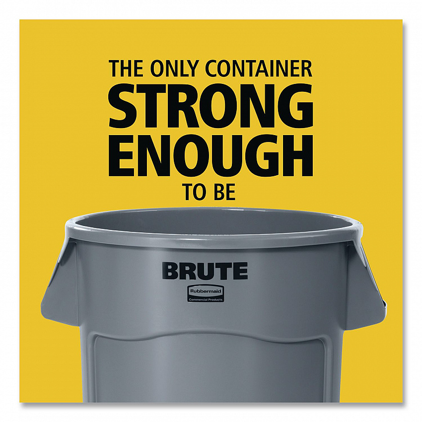 Vented Round Brute Container, 32 gal, Plastic, Red (2632RED)
