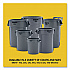 Vented Round Brute Container, 32 gal, Plastic, White (2632WHI)