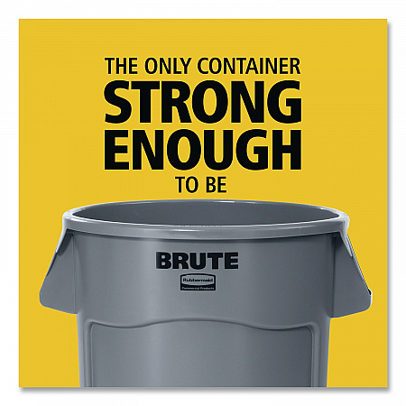 Brute Container, 44 gal, Plastic, White (1779740EA)