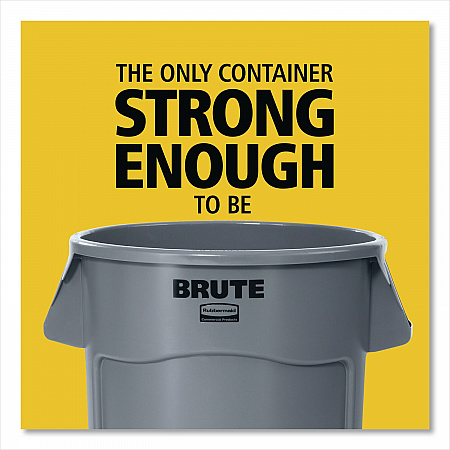 Vented Round Brute Container, 55 gal, Plastic, Red, 3/Carton (FG265500RED)