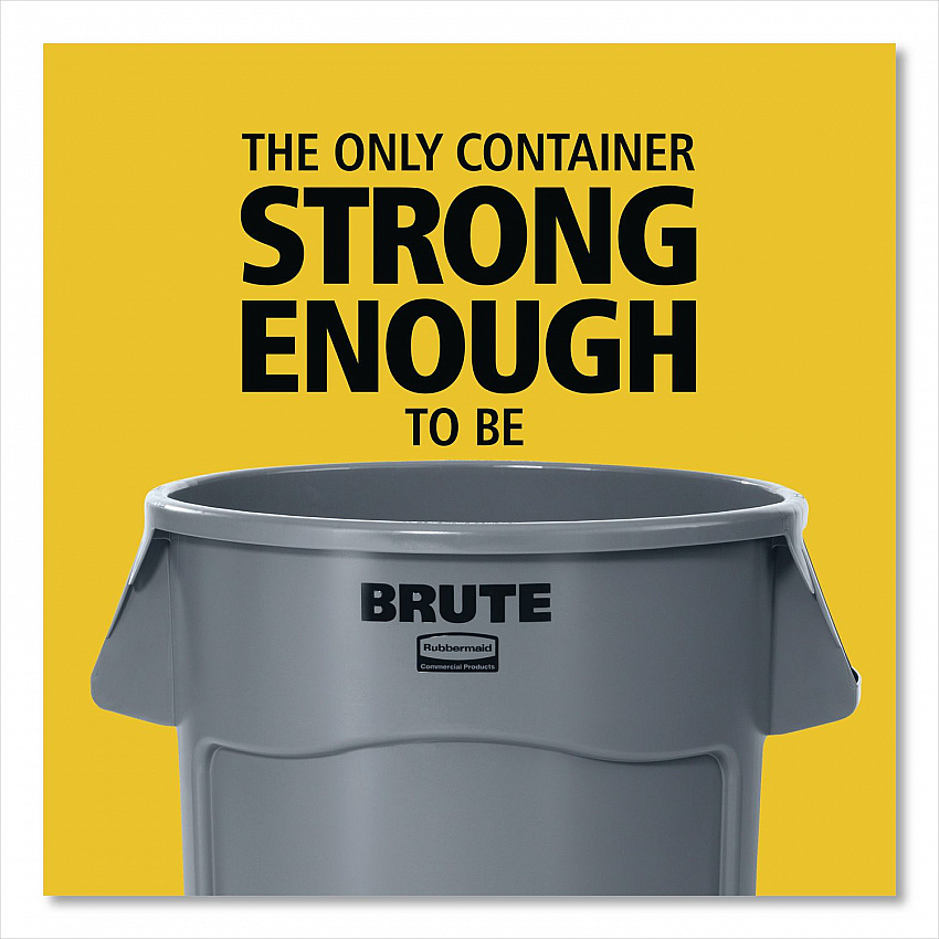 Vented Round Brute Container, 55 gal, Plastic, Red, 3/Carton (FG265500RED)