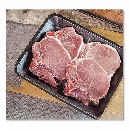 Supermarket Tray, #4D, 8.6 x 6.6 x 1.3, Black, Foam, 400/Carton (51P904D)