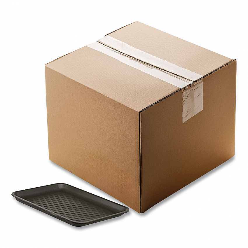 Supermarket Tray, #10S, 10.9 x 5.9 x 0.7, Black, Foam, 500/Carton (51P910S)