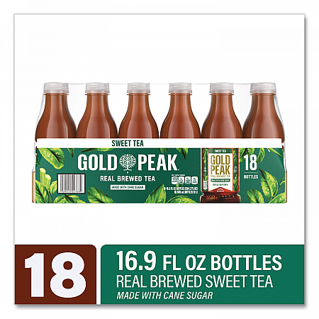 Sweet Black Tea Bottles, 16.9 oz Bottle, 18/Carton (22002678)