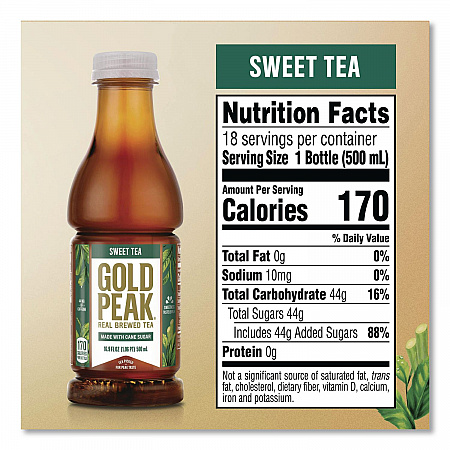 Sweet Black Tea Bottles, 16.9 oz Bottle, 18/Carton (22002678)