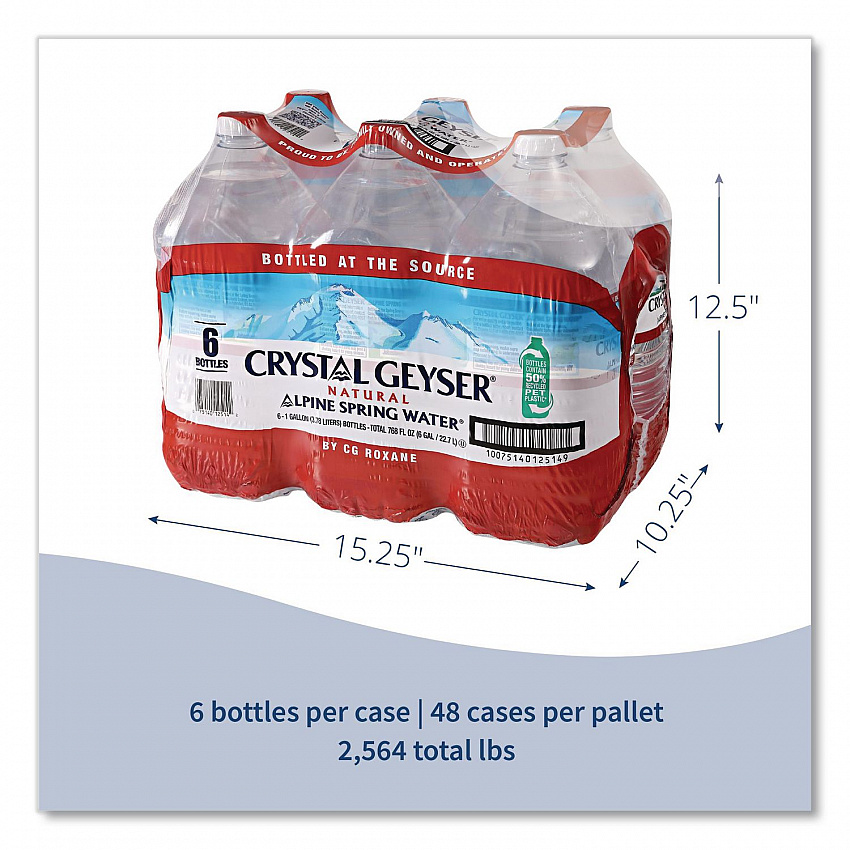 Alpine Spring Water, 1 Gal Bottle, 6/Carton, 48 Cartons/Pallet (12514)
