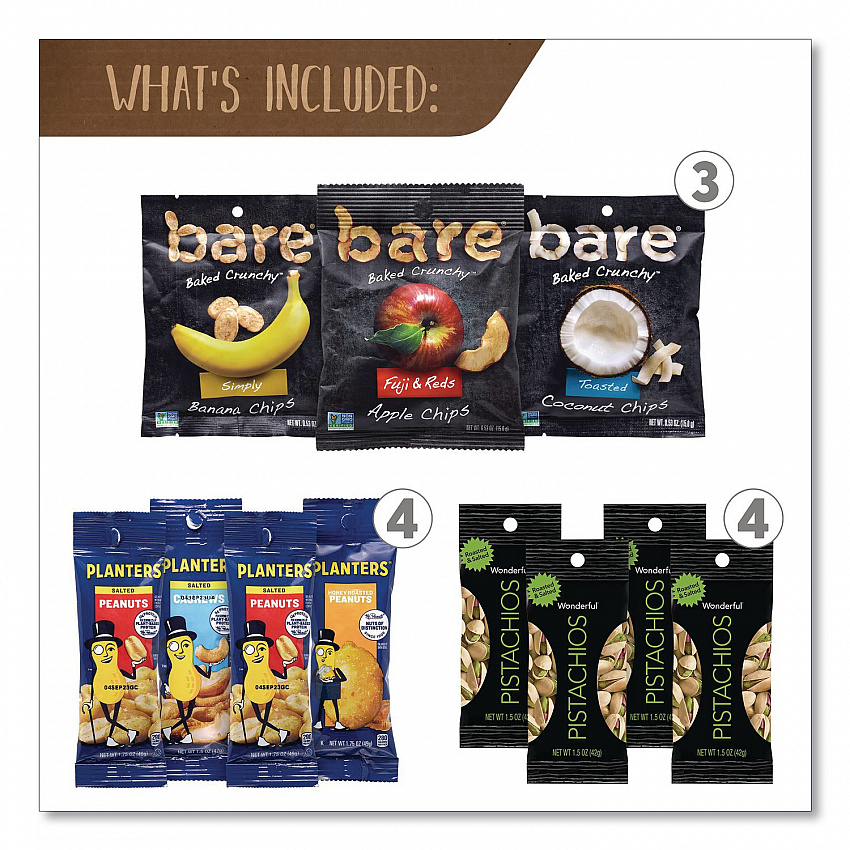 Fruits and Nuts Snack Box, 37 Assorted Snacks/Box (70000155)