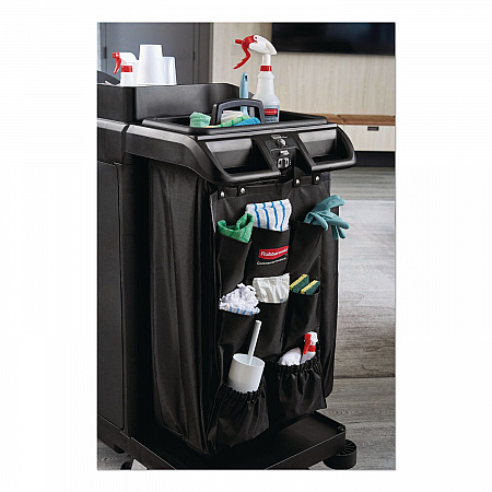 Fabric 9-Pocket Cart Organizer, 19.8 x 1.5 x 27.5, Black, 6/Carton (2202582)
