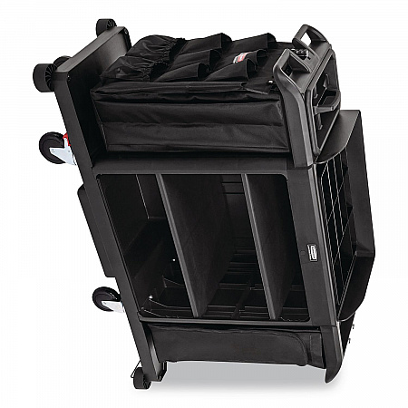Fabric 9-Pocket Cart Organizer, 19.8 x 1.5 x 27.5, Black, 6/Carton (2202582)