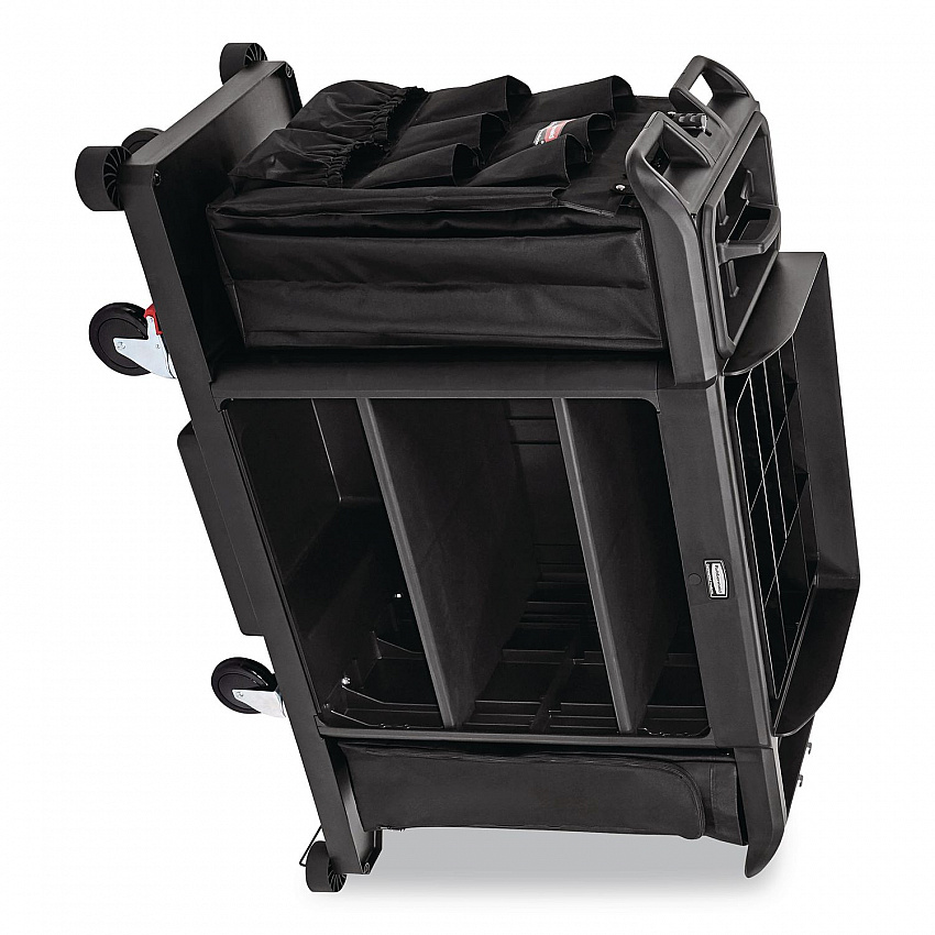 Fabric 9-Pocket Cart Organizer, 19.8 x 1.5 x 27.5, Black, 6/Carton (2202582)