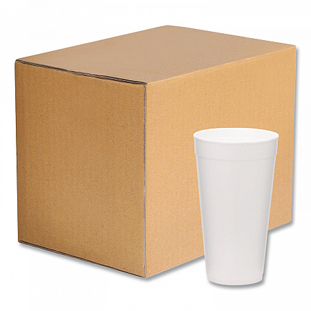 Foam Drink Cups, 20 oz, White, 500/Carton (221976)