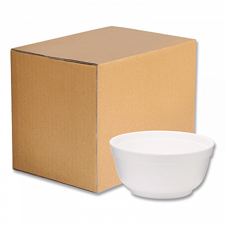 Foam Bowls, Squat Style, 12 oz, White, 1,000/Carton (221992)