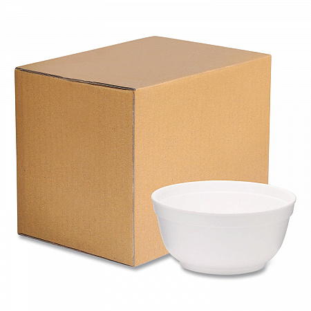 Foam Bowls, Squat Style, 8 oz, White, 1,000/Carton (221990)