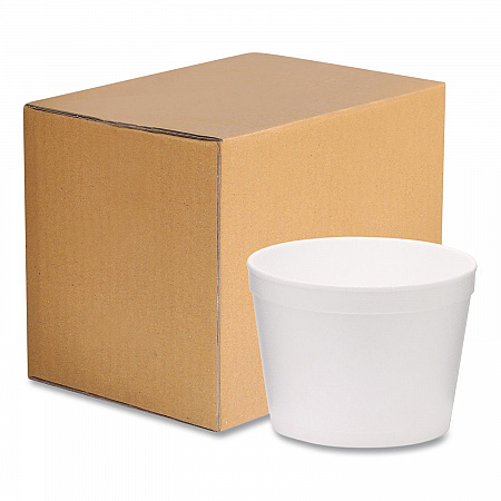 Foam Containers, Tall Style, 12 oz, White, 500/Carton (221998)