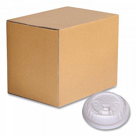 Plastic Lids for Foam Cups and Bowls, Dome, Fits 12 oz to 24 oz Hot Cups, White, 1,000/Carton (222061)