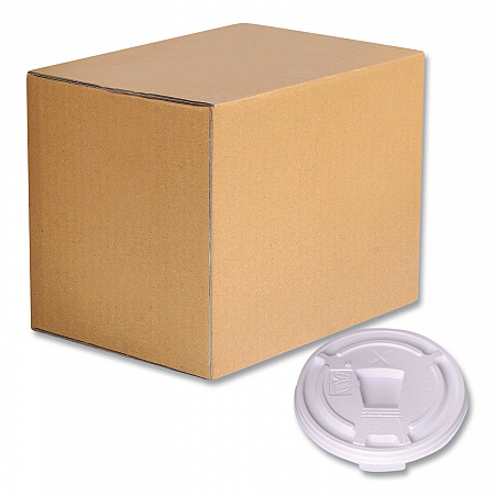 Plastic Lids for Foam Cups and Bowls, Drink-Thru, Fits 10 oz Hot Cups, White, 1,000/Carton (222064)