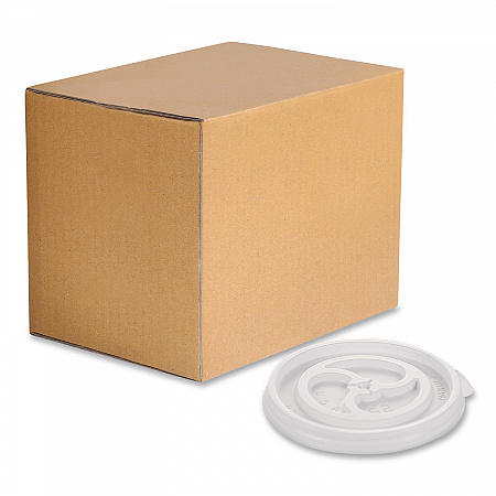 Plastic Lids for Foam Cups and Bowls, Slotted, Fits 8 oz to 10 oz Hot Cup, White, 1,000/Carton (222078)