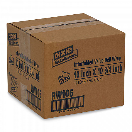 Rite-Wrap Dry Wax Lightweight Deli Paper, 10 x 10.75, 500 Sheets/Pack, 12 Packs/Carton (RW106)